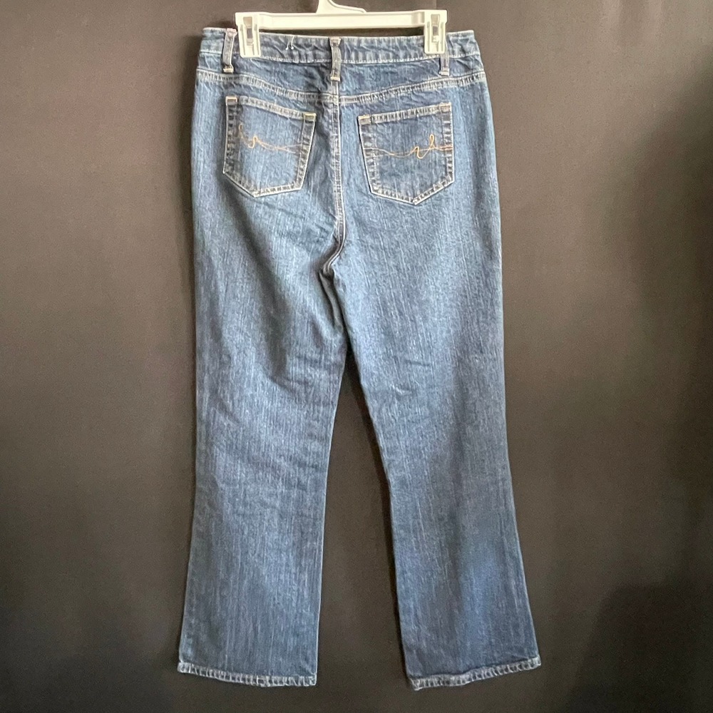 St. Johns Bay Jeans Women 12 Blue Good Stretch Bootcut Mid Rise Denim - Picture 3 of 5